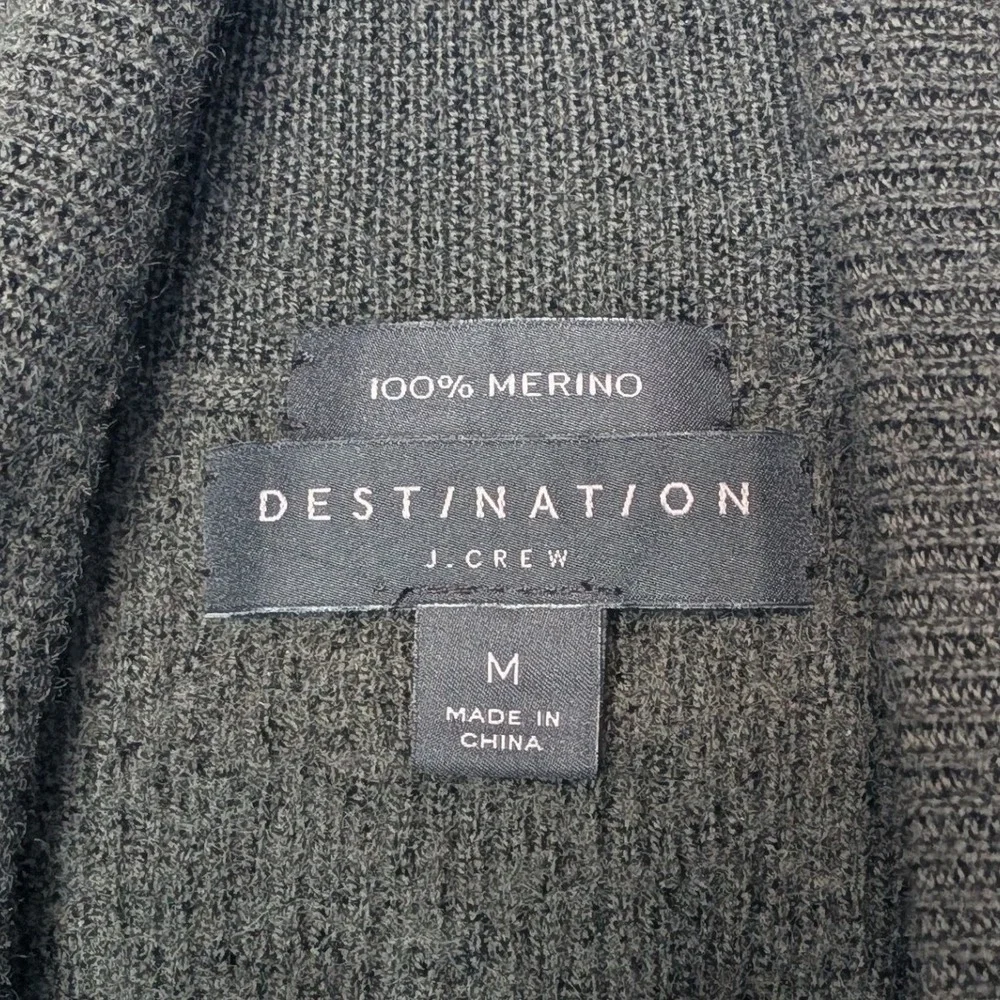 J. Crew Destination Men's Merino Wool Turtle Neck Pullover Sweater Dark Green M